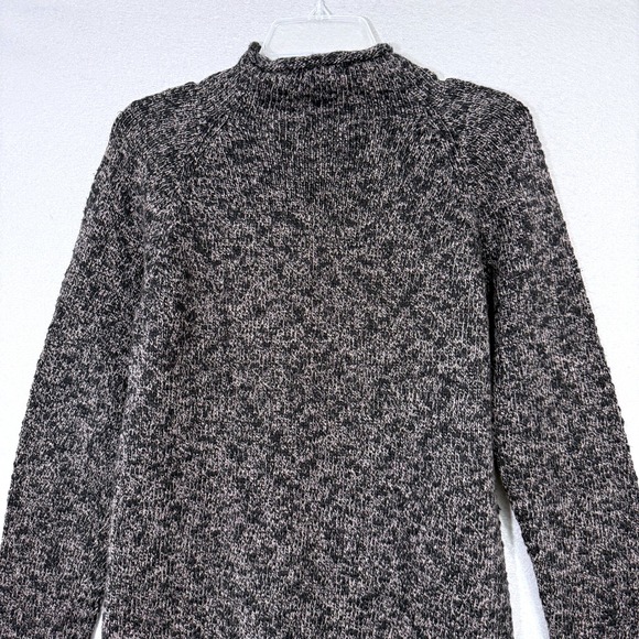 LL Bean Women's Cotton Ragg Knit Sweater Funnelneck Pullover Size M Cozy Classic - Picture 4 of 9